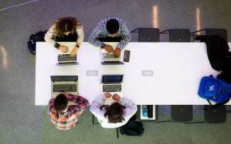 Students on computer